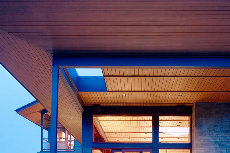 ceilings and soffits of composite slat cladding