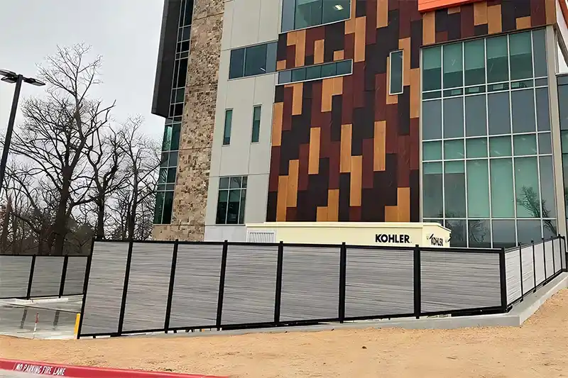 commercial property boundaries of composite fencing