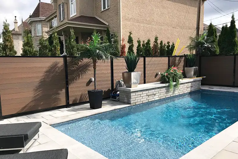 commercial spaces of composite plug in fencing