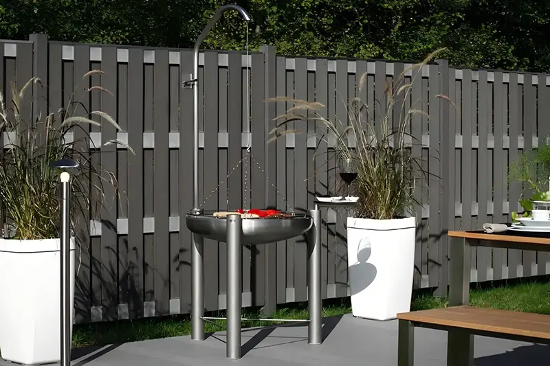 residential garden privacy of composite integral fencing